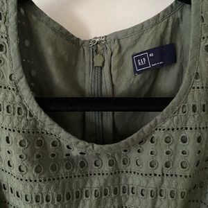 Sage green eyelet summer dress